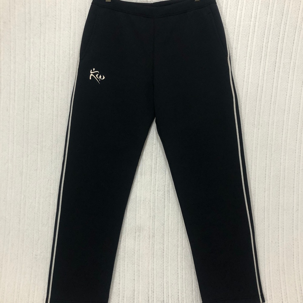KiraGrace Black Yoga Pants Straight Leg Contrast Piping Athletic Trousers L